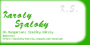 karoly szaloky business card