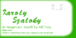 karoly szaloky business card